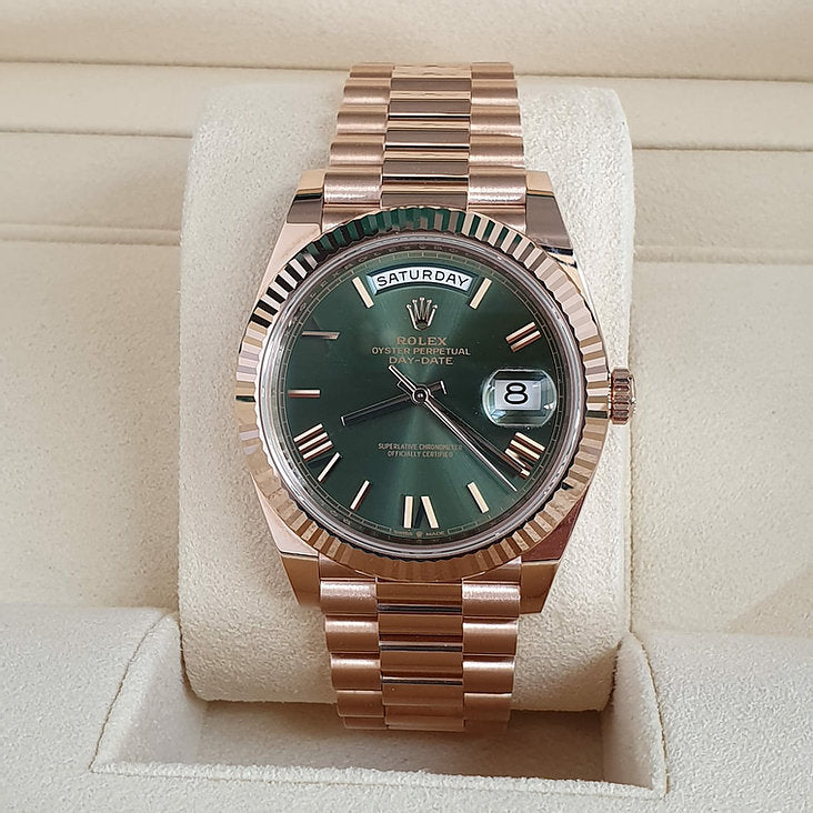 Montre Rolex DayDate 40 Olive Rose Gold Pour Homme