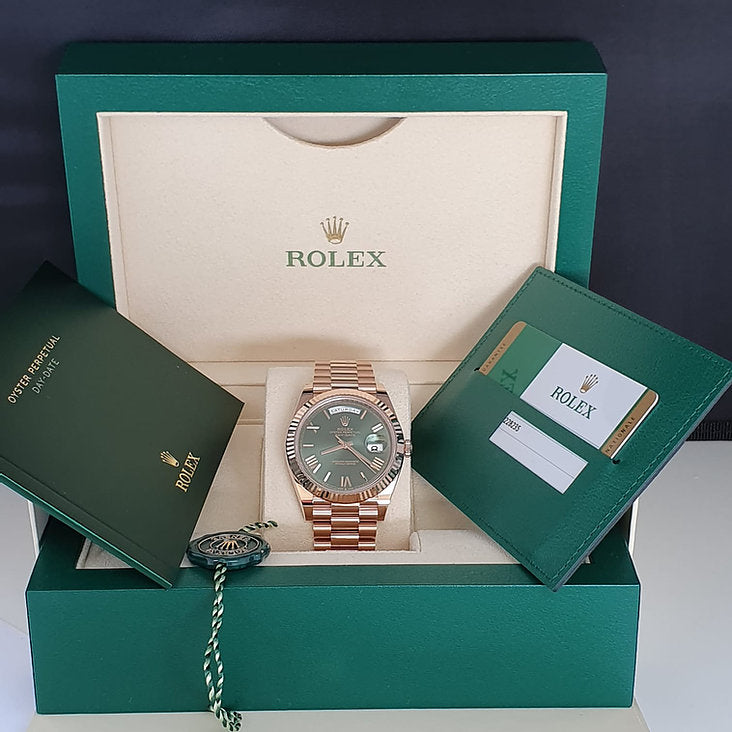 Montre Rolex DayDate 40 Olive Rose Gold Pour Homme