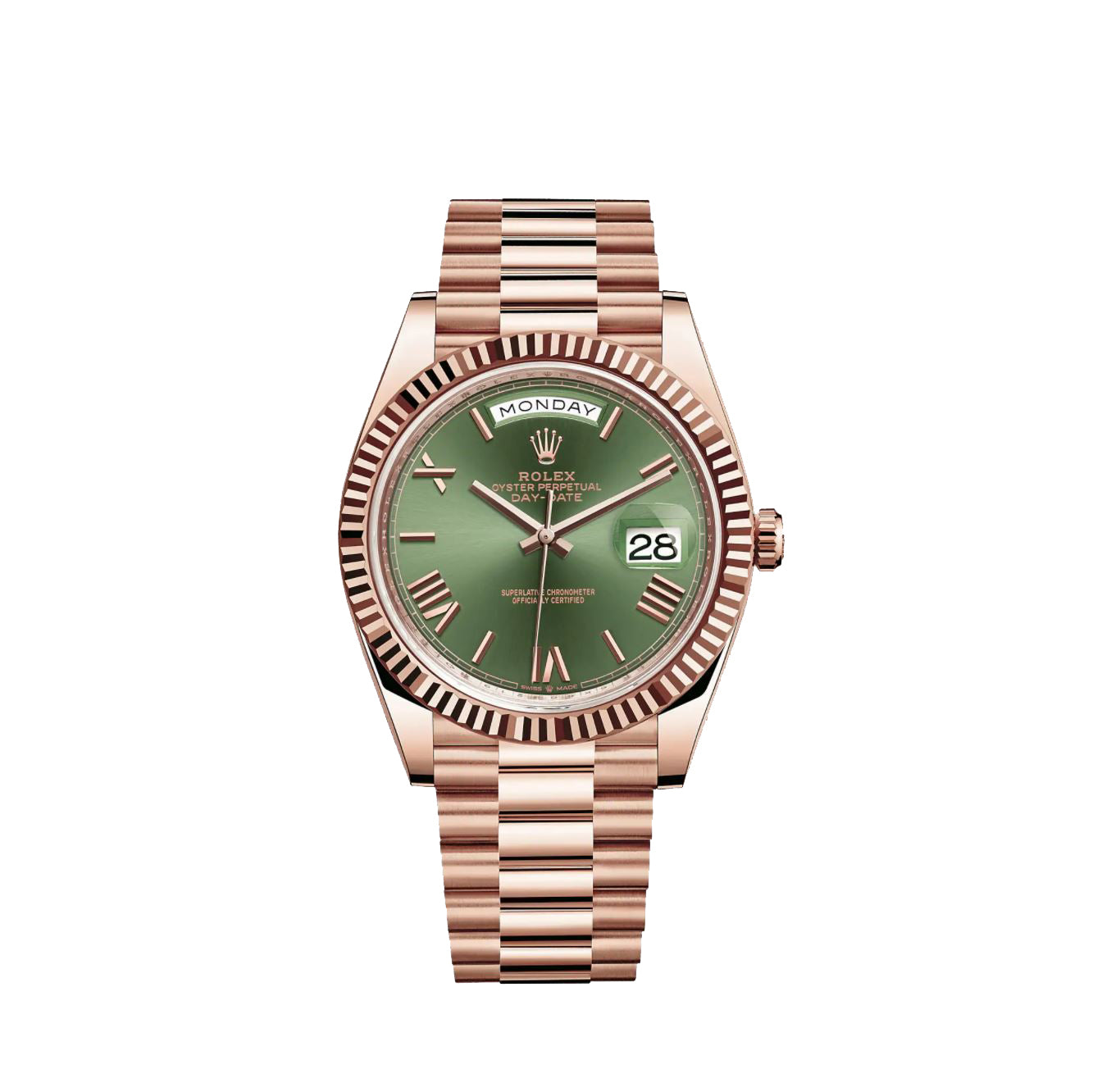 Montre Rolex DayDate 40 Olive Rose Gold Pour Homme